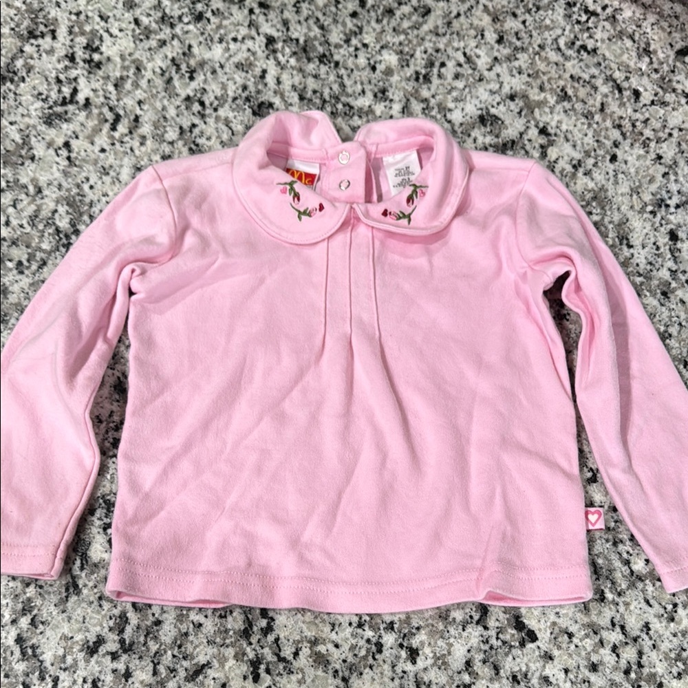 Vintage McKids Collared Long Sleeve with Floral‎ Embroidery 3T